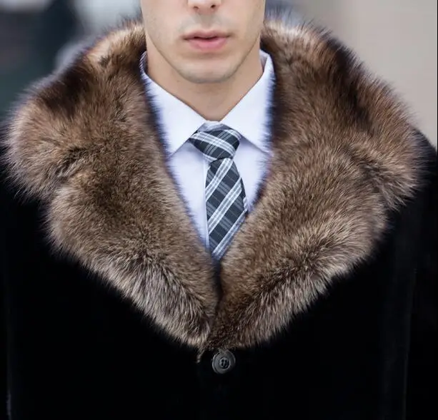 Черная теплая Повседневная короткая шуба из искусственного меха кролика мужская