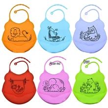 Милые детские нагрудники; Мягкие Силиконовые Слюнявчики для малышей; водонепроницаемые Слюнявчики с рисунками из мультфильмов