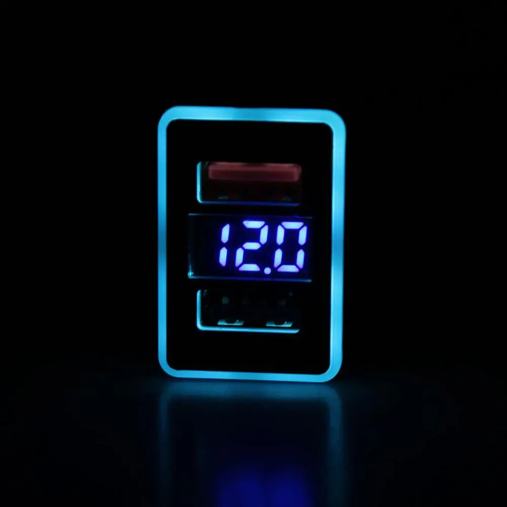 Cena QC3.0 Quickcharge Display napięcie Ampere ładowarka samochodowa podwójne usb telefon DVR przejściówka i kabel Play dla toyoty