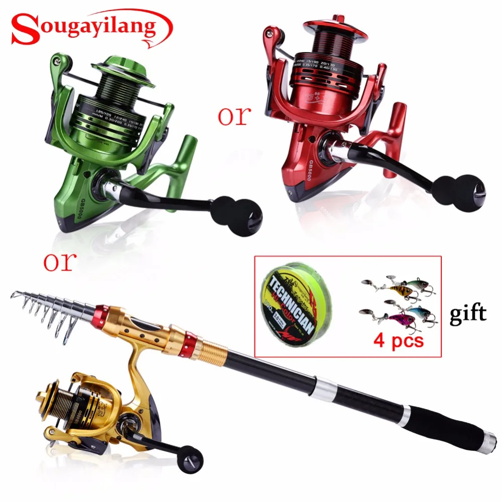 Sougayilang Fishing Rod with Reel Combo Telescopic Fishing Rod Pole