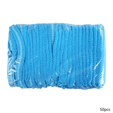 Аксессуары для татуировки 50 шт. синий нетканый одноразовый гигиенический колпачок плиссированные стерильные анти шапочка для душа для салона красоты Полупостоянный