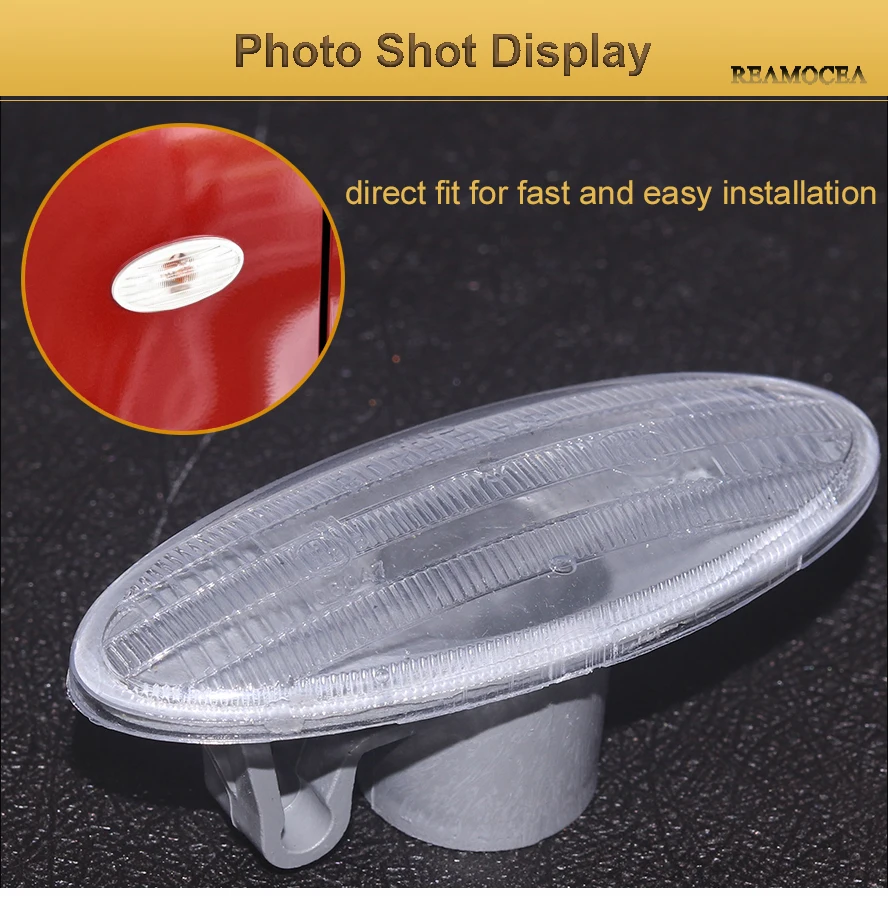 Reamocea 2Pcs Side Turn Signal Lamp Fender Marker Lights Cover 26160-89900 For Nissan Cube Juke Leaf Note Micra X-TRAIL Qashqai (6)