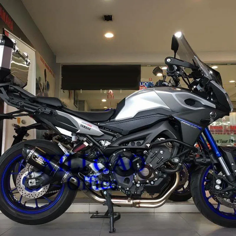 MT 09 Tracer MT09 глушитель середине ссылку трубы мотоцикла для Yamaha MT-09 fz-09 14-18 лет без шнуровки на