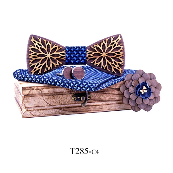 Дизайн деревянный Мужской Галстук Классический Бизнес шеи деревянный галстук-бабочка галстук для мужчин костюм галстук для свадебной вечеринки Заводская распродажа - Цвет: T285-C4