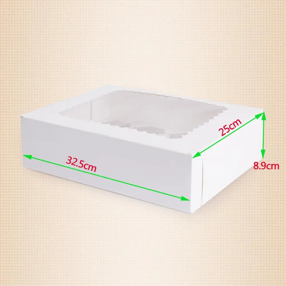 Поддерживает хранение 20 Hold для 12 кексов маленькие кексы бумажные коробки для бумага для кексов кексы белый дисплей упаковочных ящиков Свадебная вечеринка - Цвет: white paper