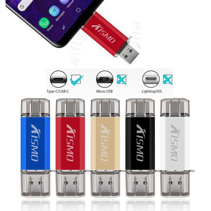 Флеш накопитель Kismo USB 3 0 Type c 16 ГБ 32 64 карта памяти type флеш C для Samsung S8 S9 Huawei Mate 10 20|USB