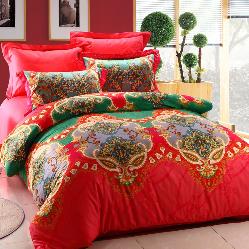 Bohemia Designer Bedding Set 4pcs Bright Color Comforter Sets Bed
