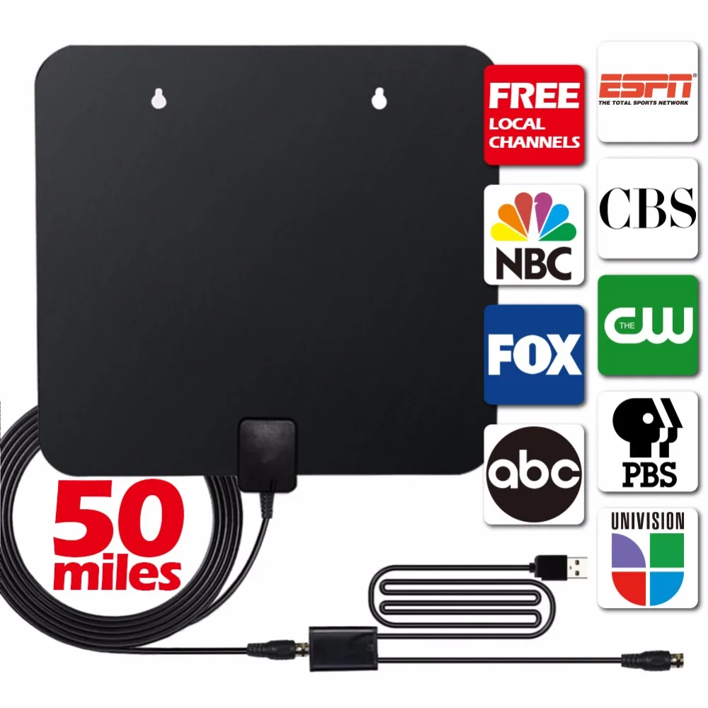 HDTV Antenna, MIESCHER 50 Miles Range Indoor Antenna Freeview Local