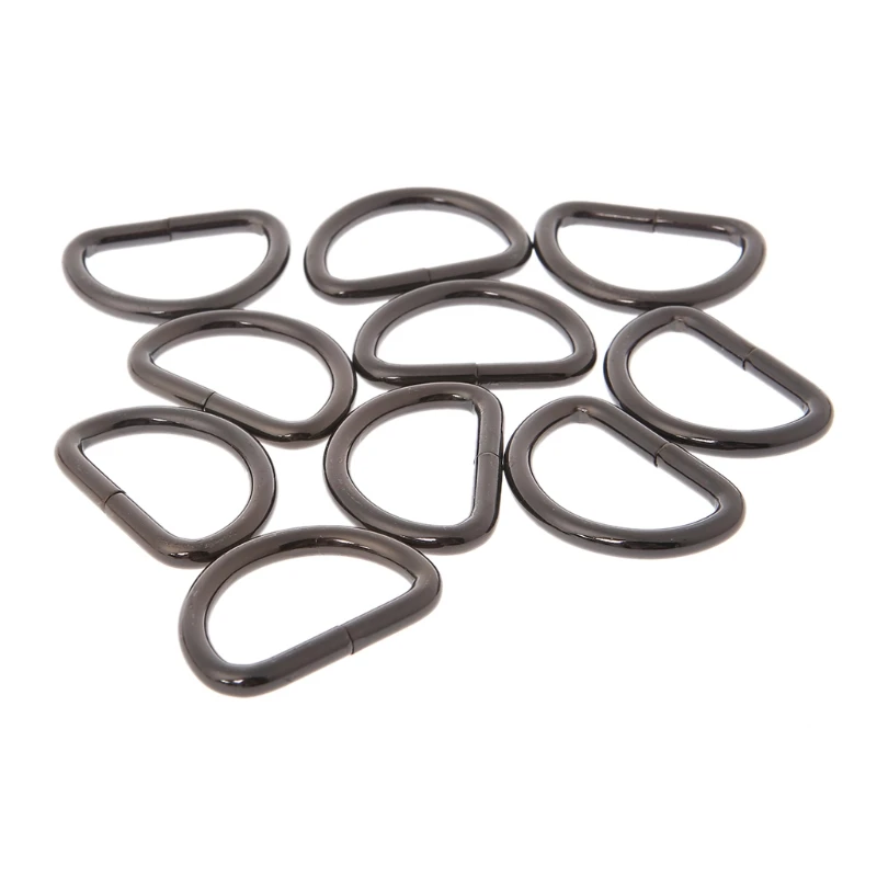 

THINKTHENDO New 10pcs 32mm Strap Buckle Metal Half Round Shaped Non Welded D Ring For Backpacks Straps Bags Bag Accessories