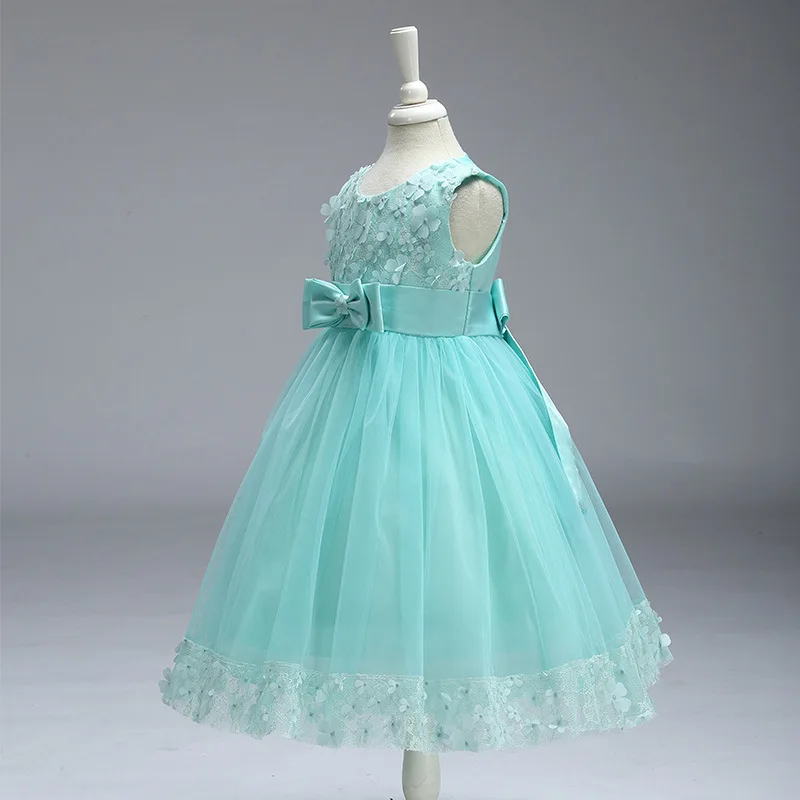 Новое кружевное платье принцессы Детское платье с цветочной вышивкой для девочек, винтажные Детские платья для свадебной вечеринки, торжественное бальное платье От 2 до 10 лет
