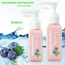 Пищевая Сода зубная паста удаление пятен отбеливающая зубная паста борьба кровотечение десны Свежая Черника бутилированная зубная паста