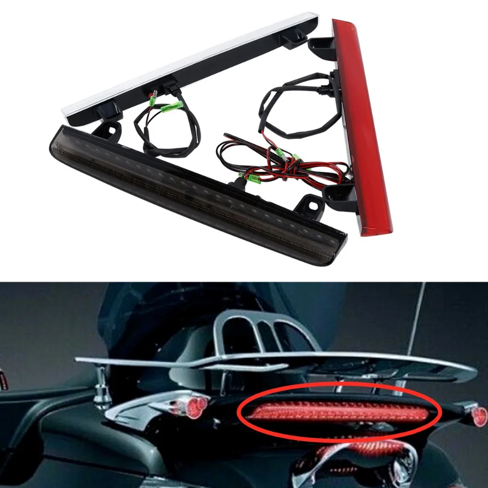 

Three Colors Part LED Rear Brake Light Spoiler Light For Honda Goldwing GL1800 GL 1800 01-11 Smoke/Clear/Red