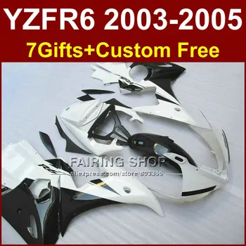

Hot sale fairings for YAMAHA YZF1000 fairing kit YZFR6 03 04 05 white black bodywork YZFR6 2003 2004 2005 Motorcycle sets F7R