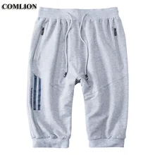 Мужские летние штаны, Мужские Пляжные штаны с карманами на молнии, мужские эластичные штаны на завязках, мужские короткие брюки, большие размеры 9XL C153