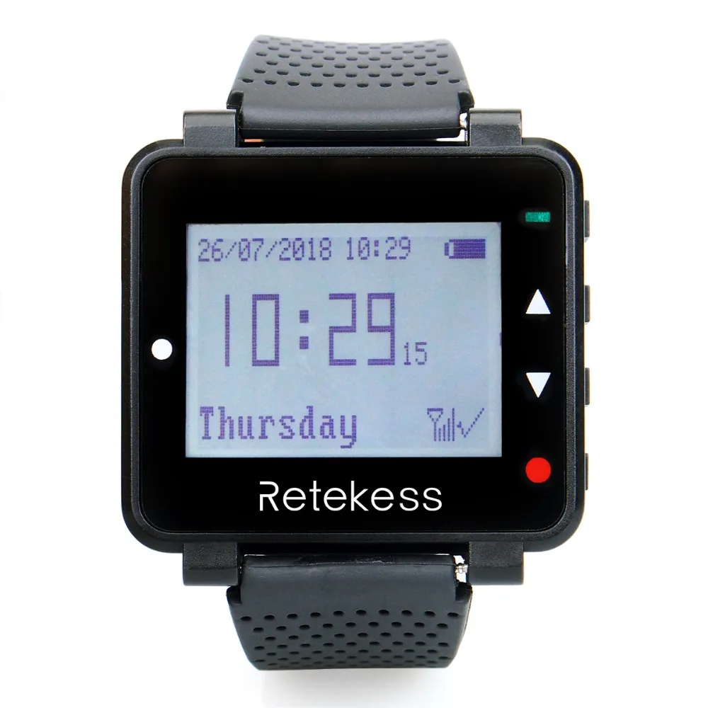 

RETEKESS T128 Watch Receiver 433.92MHz Black For Wireless Calling System Waiter Call Pager Restaurant Equipment Customer Service