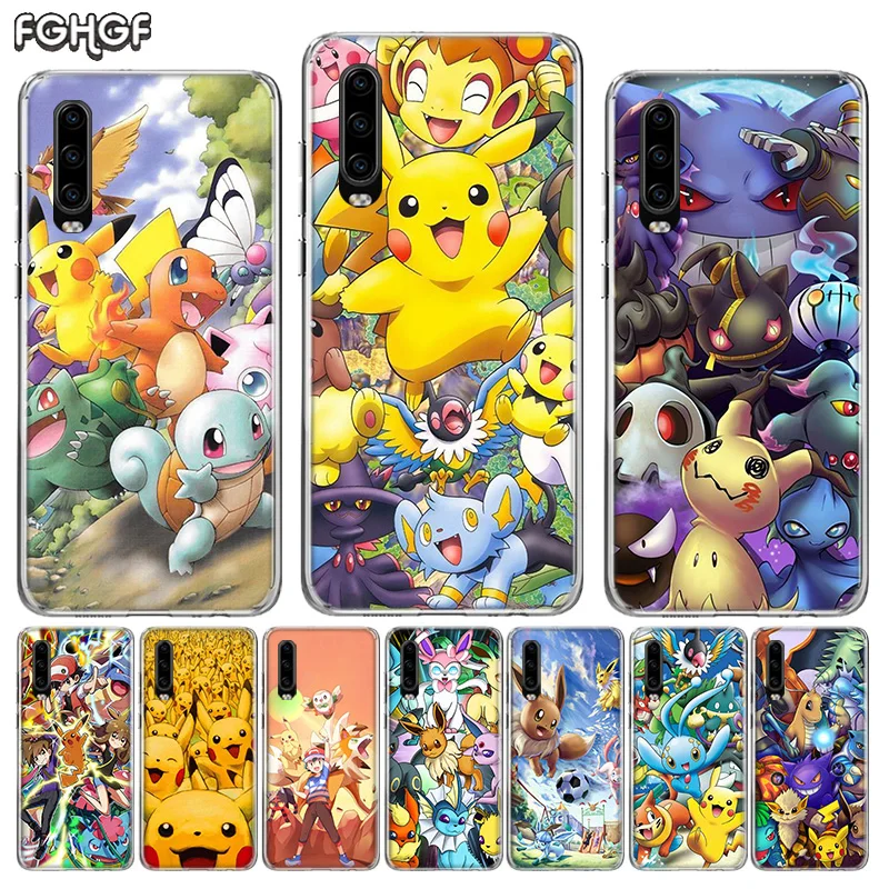 

Pokemons go cartoon Silicone Back Case For Case For Huawei P30 P20 Mate 20 10 Pro P10 lite P Smart + Plus Z 2019 Cover