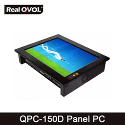 Qpc-150d Панель touch промышленный компьютер без вентилятора core2 P8600 2.4 ГГц Процессор, 32 ГБ SSD с VGA HDMI Порты и разъёмы и 5 последовательных Порты и