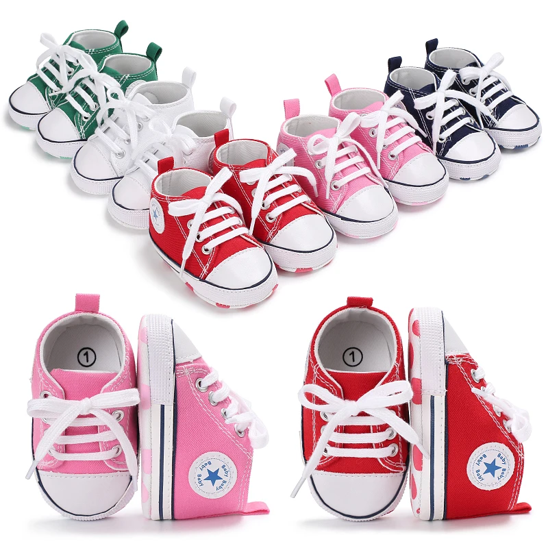 

canvas baby shoes infant prewalker Baby girls Boys Lace-up Canvas Shoes Active All Star Zapatos Bebe shoes toddler shoe