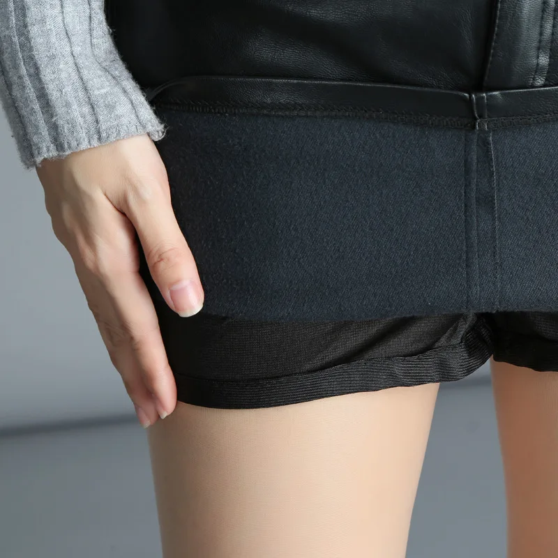 Весенняя узкая юбка из искусственной кожи, женская модная сексуальная офисная юбка-карандаш с высокой талией и карманами размера плюс, черная мини-юбка 5x