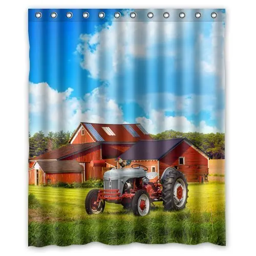 Shower Curtain Company Farm Tractor Background Waterproof Shower