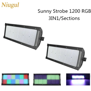 

2pcs/lot 1200 LED RGB 3IN1 Profession DMX Stage Strobe Lighting Effect Music Festival Bar Club DJ Disco Holiday Party Flash Show