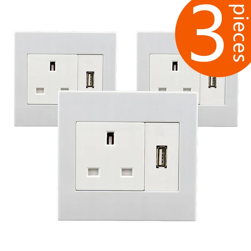 Buy 3 pieces 86 type UK standard wall power outlet
