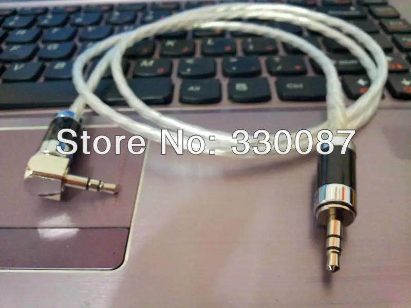 

one meter OCC Copper Silver Plated Stereo Mini 3.5mm- 3.5mm Rhodium Carbon Fiber