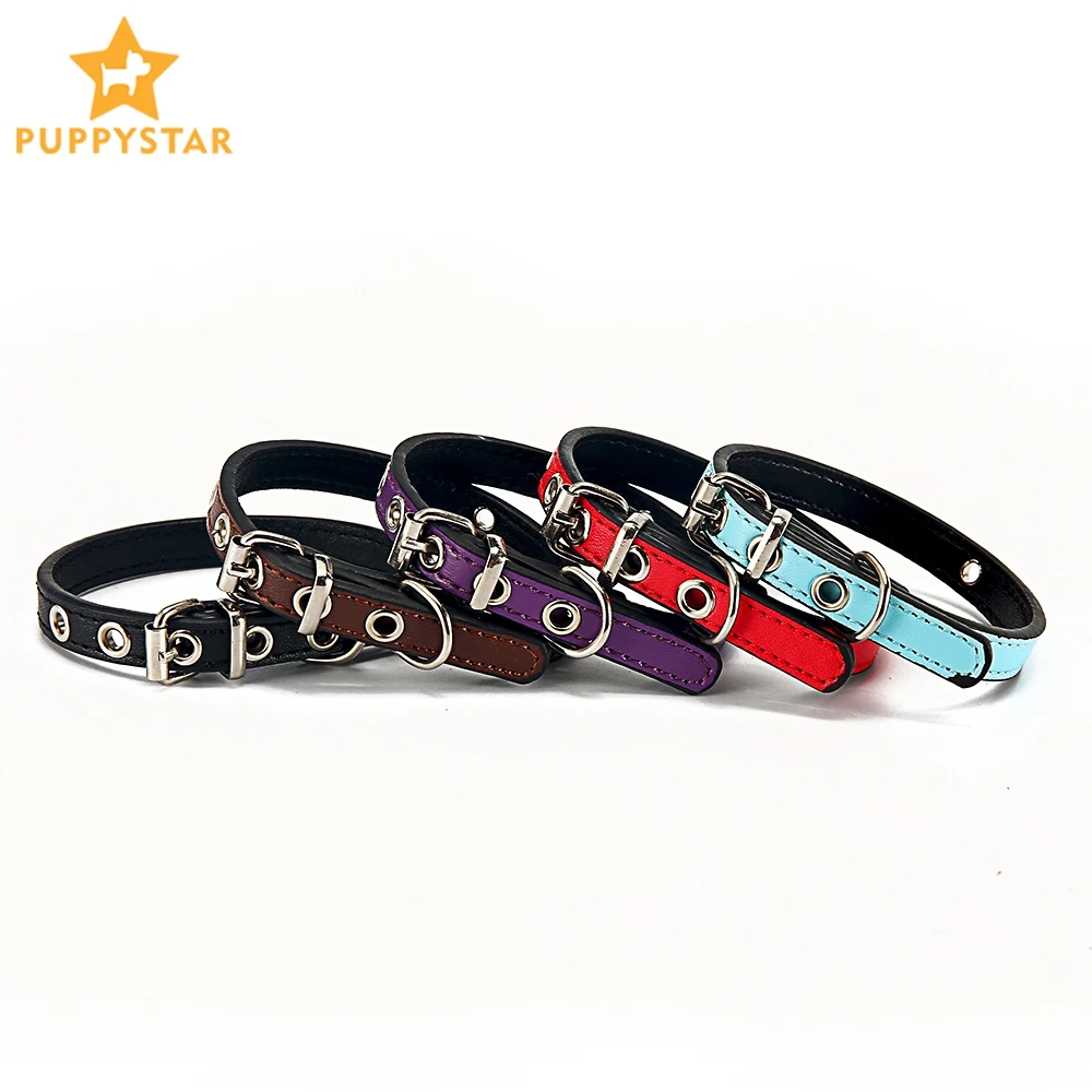 

Leather Dog Collar For Dogs Cats Puppies Leather Collars For Small Large Dogs Cat Adjustable Breathable Kitten Dog-Collar LX0009
