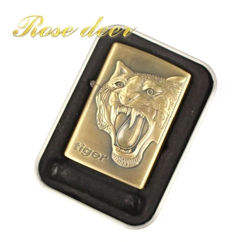 

Original Brand Chief Classic Kerosene lighter Copper Metal Cigarette Lighter Smoking Cigar Grinding Wheel Oil Lighter for box