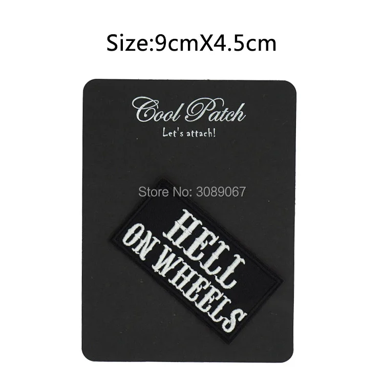 HELL ON WHEELS MC BIKER VEST NAME TAG FUN FUNNY EMBROIDERED BACK OF hell-on-wheels-mc-biker-vest-name-tag-fun-funny-embroidered-back-of