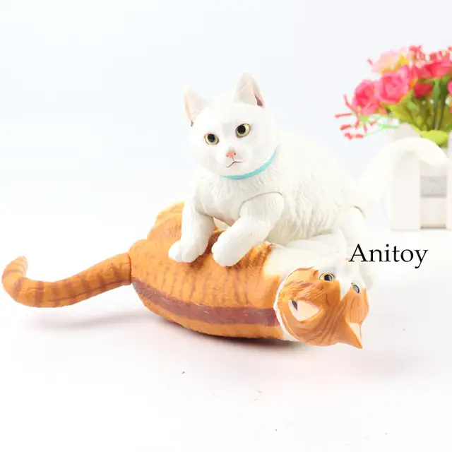 Kawaii Figure American Shorthair Cat White Cat Figure Toy Pvc