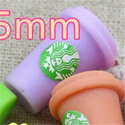 10 шт. 3D Круглый Кофе Frappuccino чашка Кабошон из смолы с плоской задней стороной имитация питания художественные поставки украшения Шарм Ремесло - Цвет: light purple 10pcs