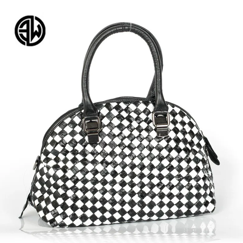 

Women Luxury Designer Cowhide Handbag black and white stripes Shoulder Crossbody Bags Genuine Leather Bag Bolsas ladies tote bag