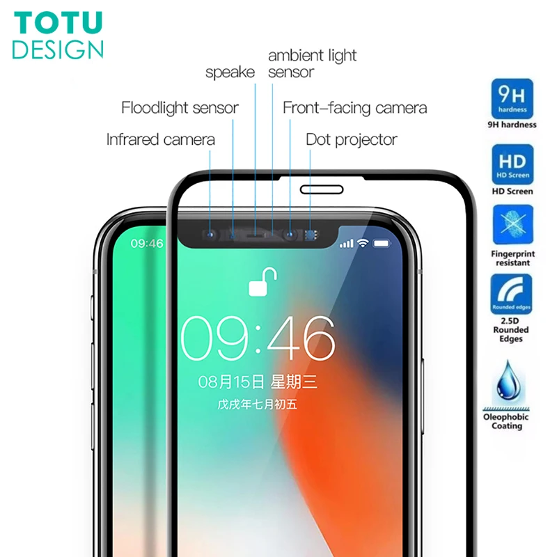 TOTU закаленное стекло для iPhone xr/xs max защита экрана Мягкий край пленка Защитное стекло для iPhone xr/xs mas