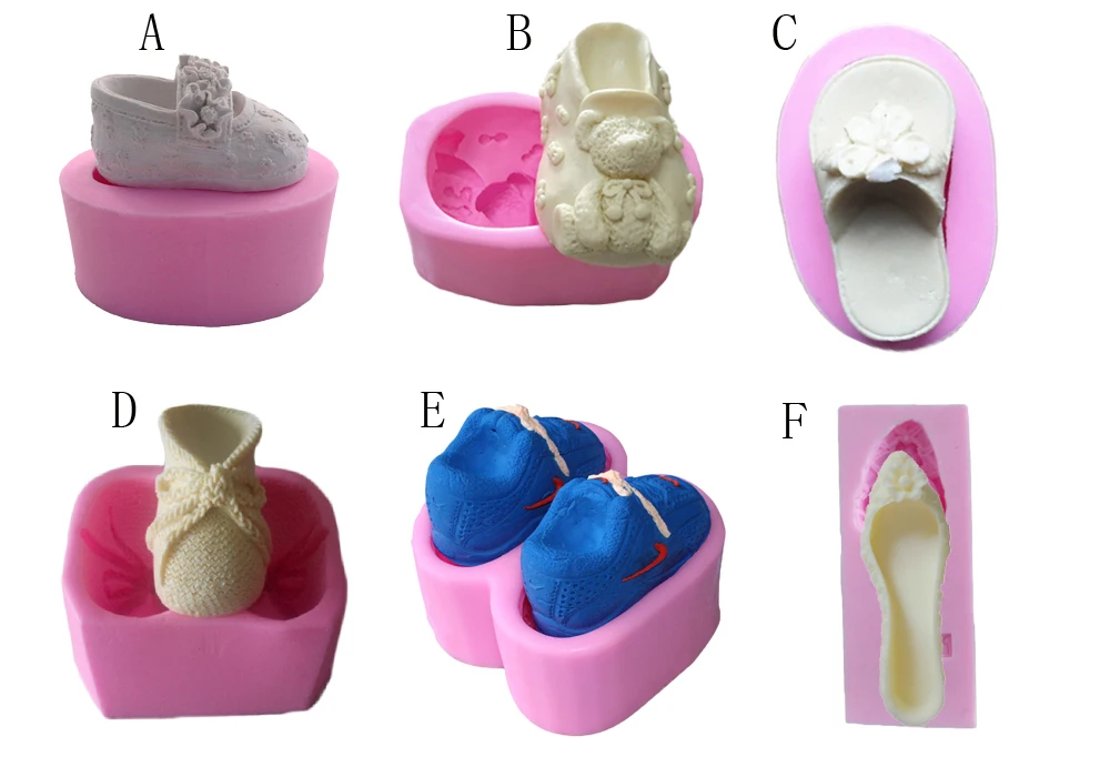 

Cute Shoes Fondant Mould Decorative Silicone Miniature Molds Handmade Soap Cake Mold For Chocolate Baking Tools