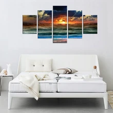 Waterfall Frame Canvas Wall Art Waves Sunset with Flying Sea Gulls Picture Contemporary Painting Seascape Artwork for Home Decor Waterfall Frame Canvas Wall Art Waves Sunset with Flying Sea Gulls Picture Contemporary Painting Seascape Artwork for Home Decor