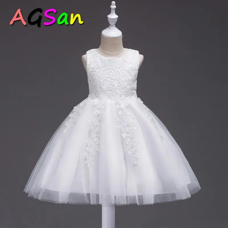 AGSan Girl Long Dress Sleeveless Tutu Wedding Event Flower Dresses Ballet Show Teenagers Clothes Kids Party Prom Robe | Детская одежда