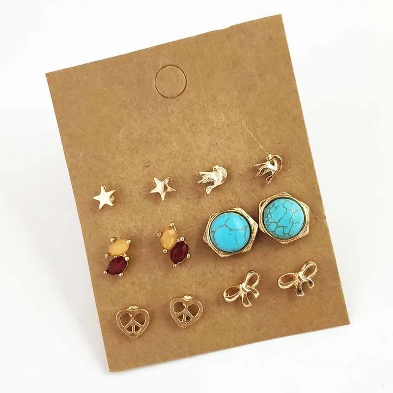 

and the United States the new sea water droplets bowknot earrings suit multielement personality earrings