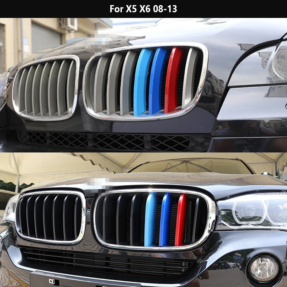 ZD 3 шт. для BMW F30 F10 X5 E53 E70 F16 X6 E71 X1 X3 X4 F07 G30 F34 3D м автомобиля на переднюю решетку, полоски, накладки стикеры автоспорта