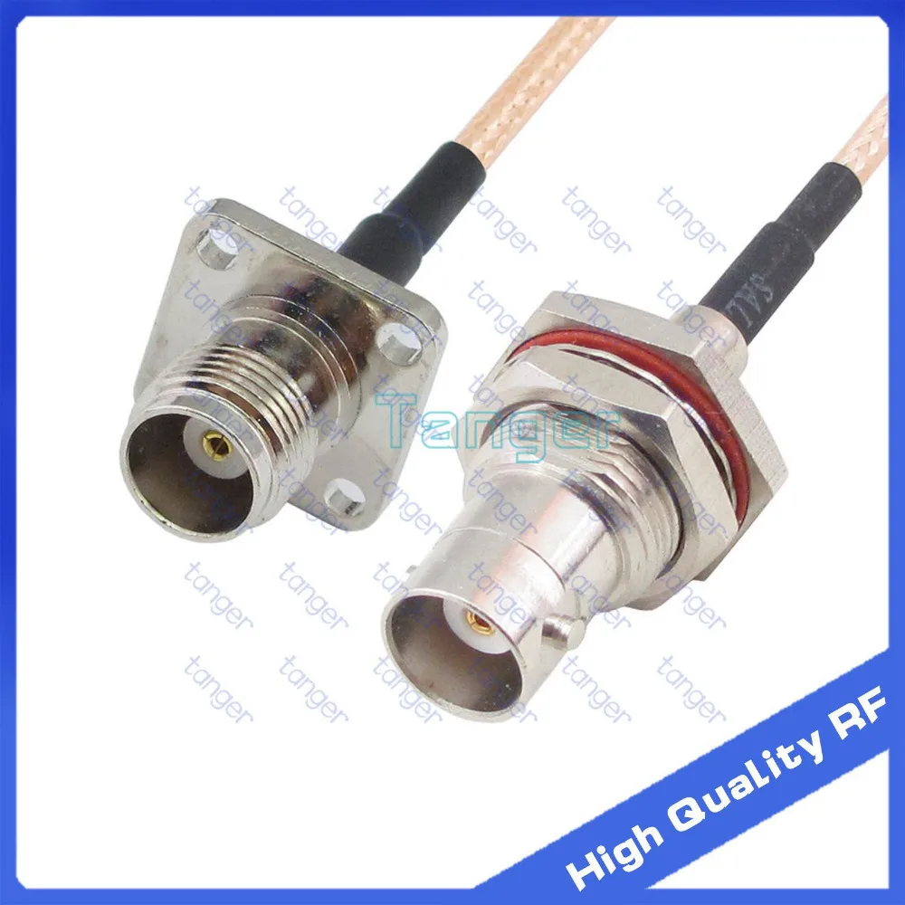 

Hot TNC female jack 4four hole panel to BNC female jack front with nut with 20cm 8inch RG316 RF Coaxial Pigtail Low Loss cable