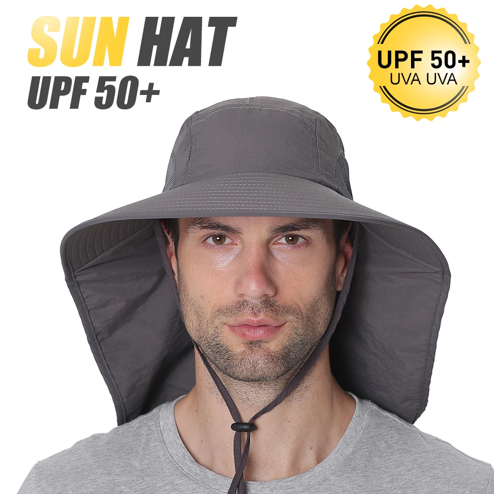 Fishing Cap Wide Brim Unisex Sun Hats For Fishing with Neck Flap for Travel Camping Hiking Boating