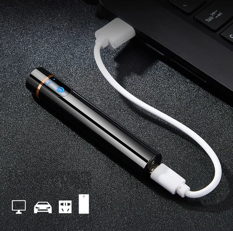 Металлическая зажигалка с USB зарядкой креативная электрическая ветрозащитные