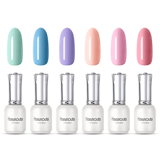 6pcs set 2 Harunouta 4 шт./лот Цвет серии UV Гель-лак Soak Off Nail Art Набор длительный блеск Led гель Наборы лаков Гибридный лак - Цвет: 6pcs set 2