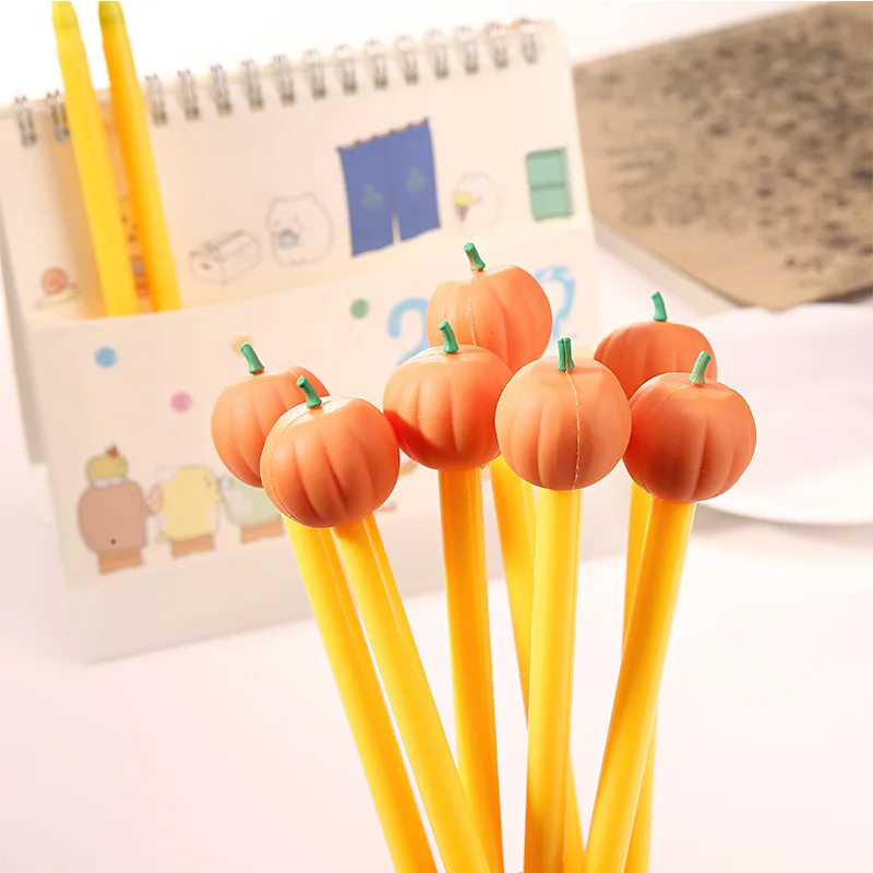 

2 Pcs Erasable Halloween Pumpkin ghost Design Gel Pen Children Gift 0.5mm Black Ink Kawaii Stationery Pen Office School Supplies