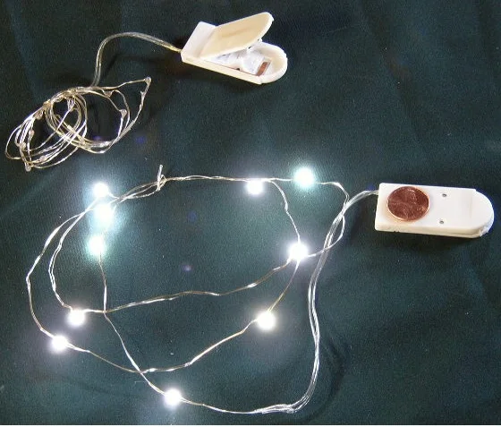 50 шт./лот CR2032 ячейки Батарея работает 20LED микро риса Рождество огни Строка-серебряный Провода микро led звездное свет для декор