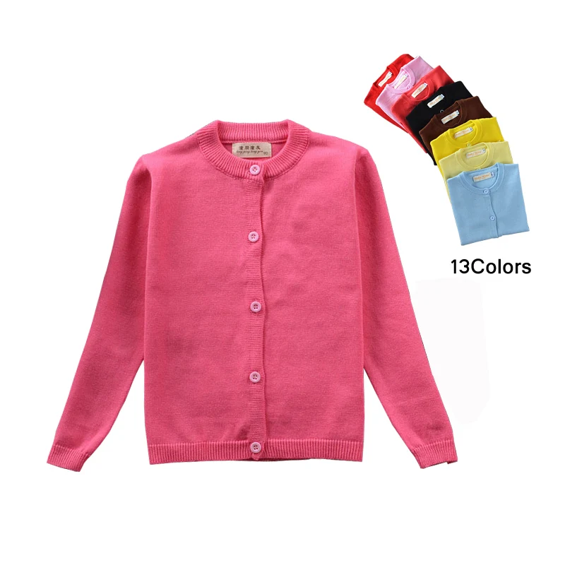 

2018 Fashion Kids Cardigan Coat Baby Teens Girls Sweaters Candy Color Cotton Baby Toddler Girls Single-breasted Jacket Outerwear