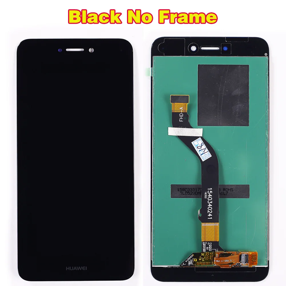 Huawei P8 lite ЖК-дисплей huawei P9 lite сенсорный экран 5,2 дюймов дигитайзер в сборе рамка с бесплатной стеклянной пленкой и инструментом - Цвет: Black Without Frame