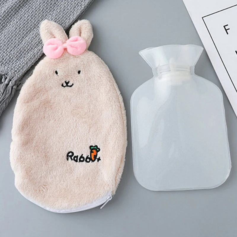 Бутылка для горячей воды милый кролик вода инъекции полива плюшевая теплая водонепроницаемая сумка грелка для рук