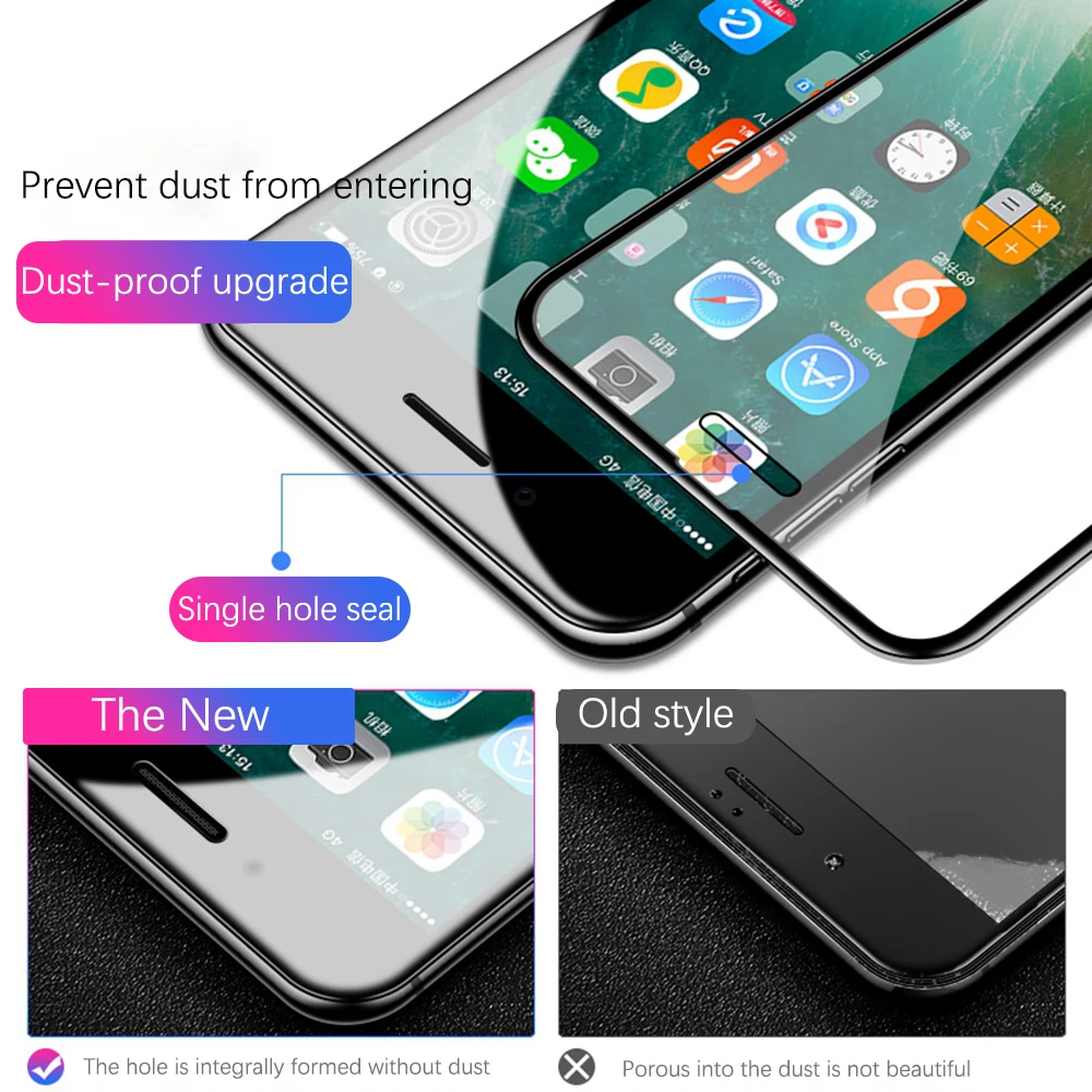 Защитное стекло Eqvvol 20D для iPhone X, XR, XS, MAX, защита экрана, закаленное стекло для iPhone 7, 8 plus, 6, 6 S, 10, защита экрана