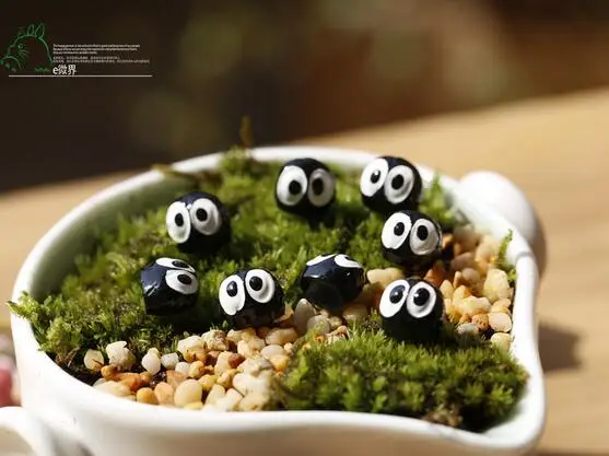 

Free shipping bonsai moss Micro View Decoration Miyazaki Black briquettes Single black elf ornaments #6023 Z5